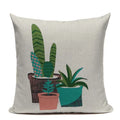 Axyaa Yellow Cactus Watercolor Cushion Cover Farmhouse Decor Pillowcase