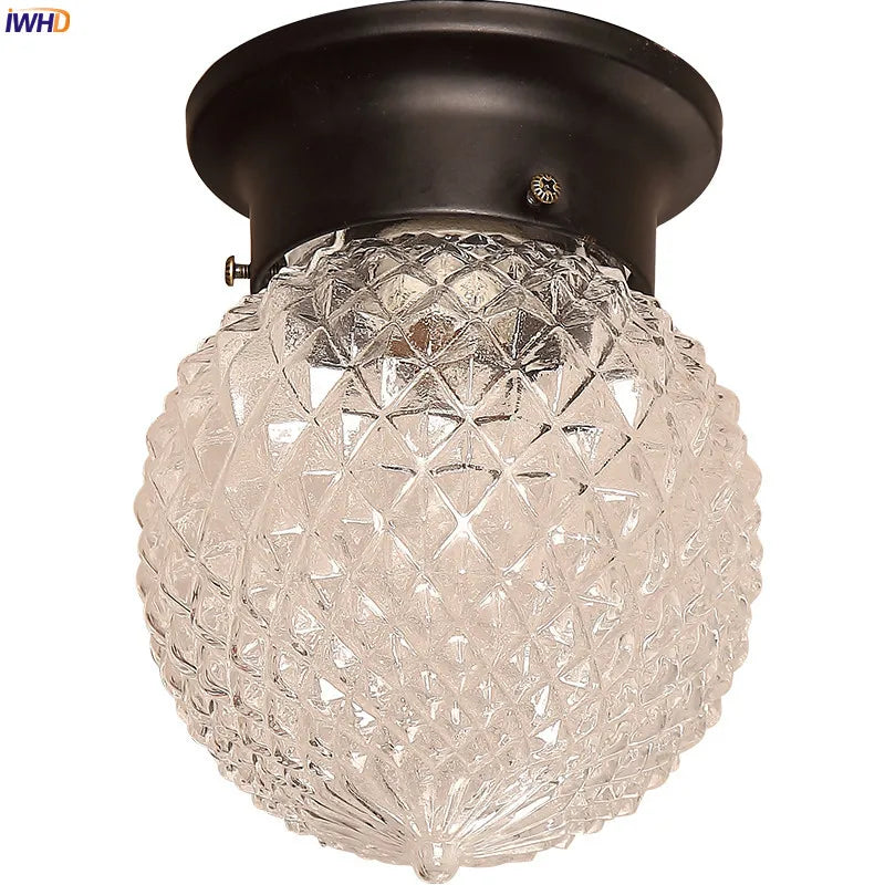 Axyaa Round Glass LED Ceiling Light Fixture for Kitchen Hallway Balcony Corridor