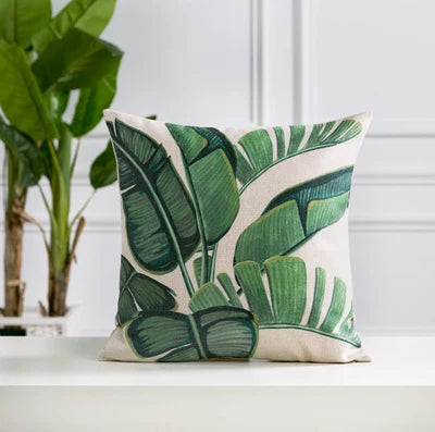 Axyaa Tropical Palm Leaf Cushion Cover 45x45cm