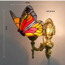 Stained Glass Lampshade Butterfly Pyramid Wall Lamp by Axyaa