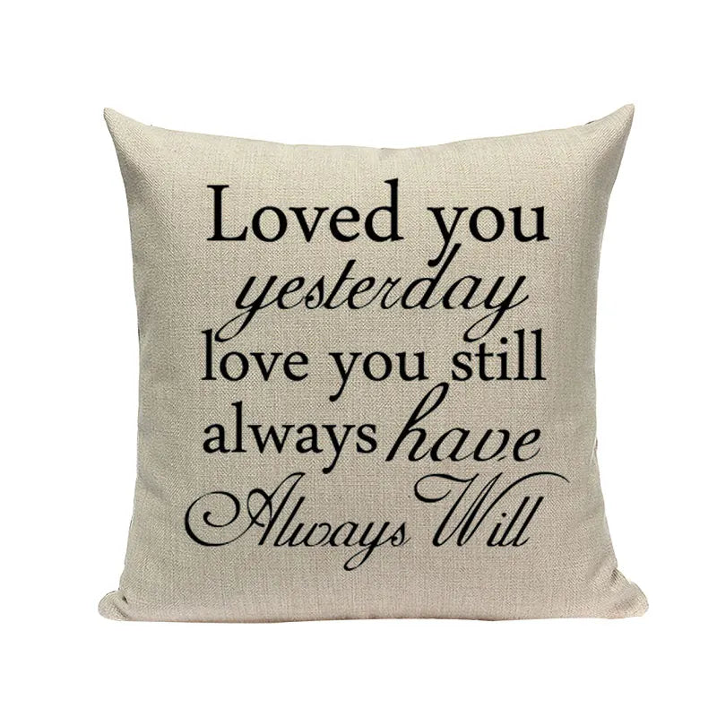 Axyaa Love Letter Cushion Cover Decorative Pillows Sofa Car Home Decor Linen Throw Pillow Case