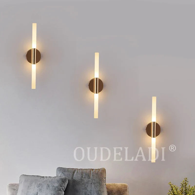 Axya Metal Tube LED Wall Lamps for Bedroom Foyer Living Room Bathroom