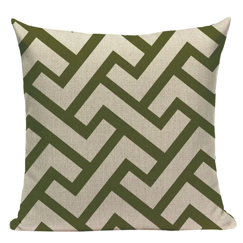 Axyaa Geometric Linen Cushion Cover Multicolour Decorative Pillow for Home Sofa