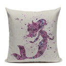 Axyaa Mermaid Pillowcase Ocean Style Cushion Cover 45x45cm Square Home Decor