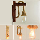 Axyaa Vintage LED Wall Lamp Rope Wooden Interior Lighting Fixtures