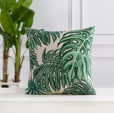 Axyaa Tropical Palm Leaf Cushion Cover 45x45cm