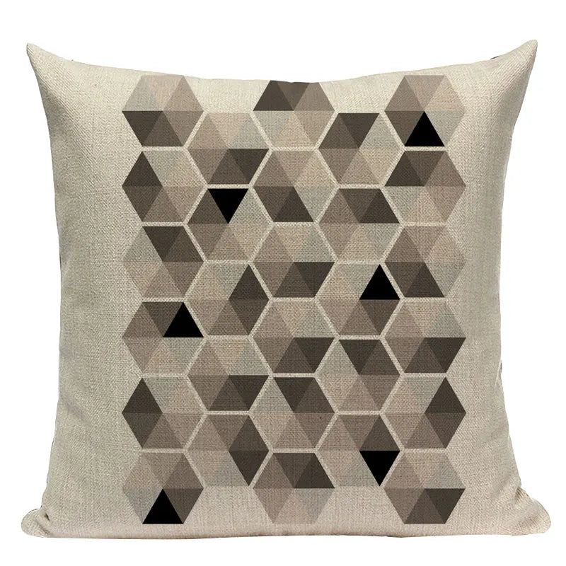Axyaa Striped Geometric Cushion Cover 45x45cm in Black, Blue