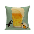 Square Cat Pillow Covers by Axyaa: Cute Cartoon Print Sofa Throw Pillow Cover
