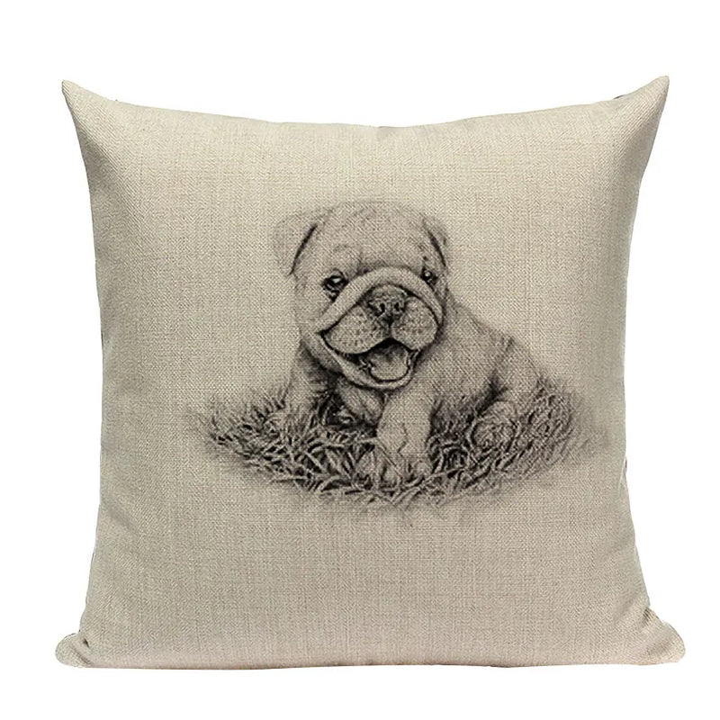 Axyaa Cute Dog Pillow Cases Cartoon Animal Decorative Pillows for Couch
