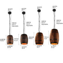 Axyaa Natural Wood Wine Barrel Chandelier for Kitchen Living Dining Hotel