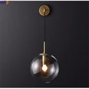 Axyaa Nordic Glass Ball LED Wall Lamp - Retro American Style Wall Sconce