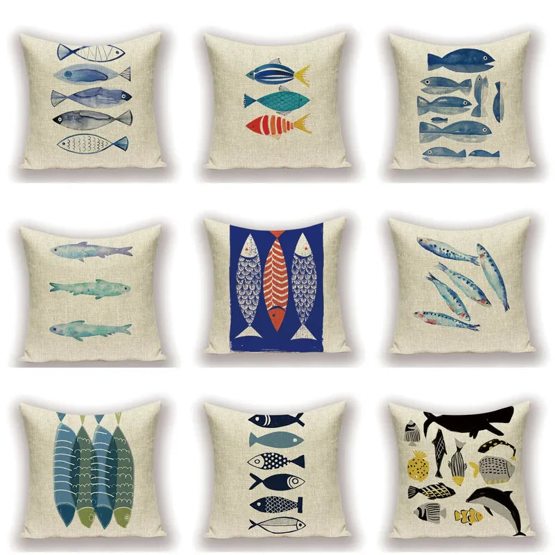 Axyaa Nordic Fish Cushion Covers – High Quality Decorative Pillows