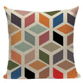 Axyaa Geometric Linen Cushion Cover Multicolour Decorative Pillow for Home Sofa