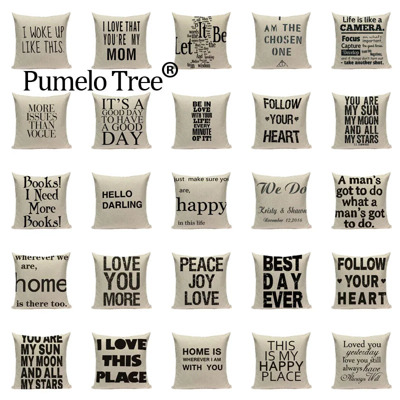Axyaa Love Letter Cushion Cover Decorative Pillows Sofa Car Home Decor Linen Throw Pillow Case