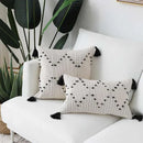 Axyaa Geometric Tassels Cushion Cover - Home Sofa Bed Decor 45x45cm/30x50cm