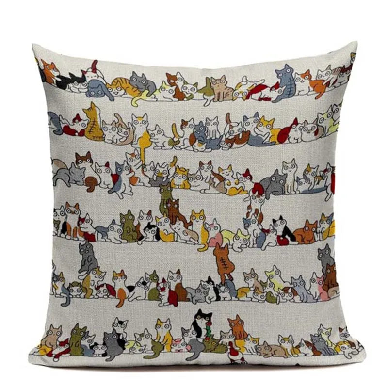 Axyaa Cartoon Animal Pillowcase for Sofa Bed - Cute Decorative Cushion Cover