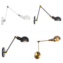 Axyaa Vintage Adjustable Swing Arm Wall Lamp White Brass
