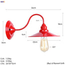 Axyaa Retro LED Wall Light in Red Metal for Bedroom & Living Room
