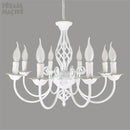 Axyaa Modern 8-Light White Iron Chandelier with LED Bulbs, European Style Living Room Lamps