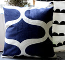 Axyaa Geometric Blue Embroidered Cushion Cover, 45x45cm, Home Decor