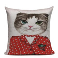 Axyaa Cartoon Cat Cushion Cover: High Quality Linen Sofa Home Decor Pillowcase