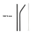 Axyaa Stainless Steel Colorful Bent Straws Set with Cleaner Brush