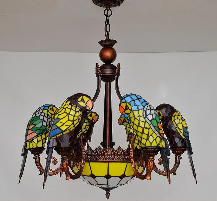 Luxury Glass Parrot Pendant Chandelier for Axyaa - Ideal for Bar, Living Room, Bedroom