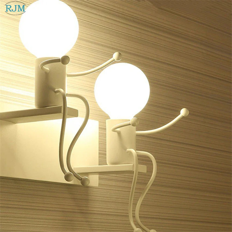 Axyaa Nordic Cartoon Iron Wall Lamps for Kids Bedroom Decor