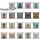 Colorful Pineapple Ananas Decor Cushion Cover by Axyaa - Modern Tropical Print
