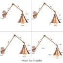 Axyaa Vintage E27 Industrial Sconce Wall Lamp, Long Arm Retro Black Copper Wandlamp