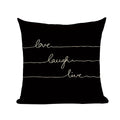 Axyaa Spring Letter Pillow Cover - Black & White Decorative Cushion
