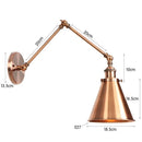 Axyaa Antique Adjustable Iron Loft Wall Sconce LED Industrial Wall Lights