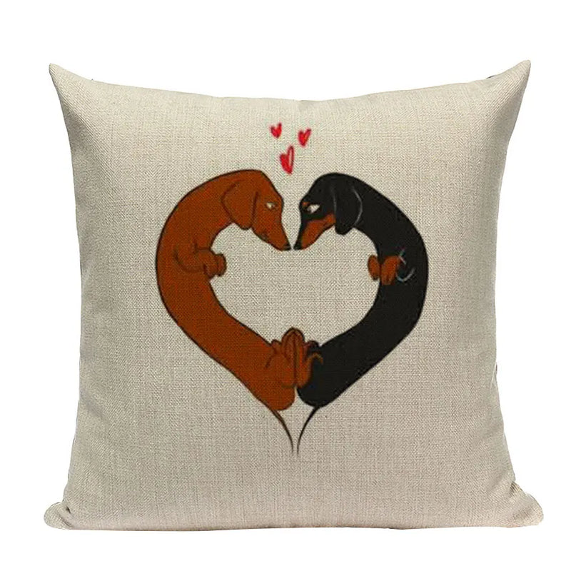 Axyaa Cute Dog Pillow Cases Cartoon Animal Decorative Pillows for Couch