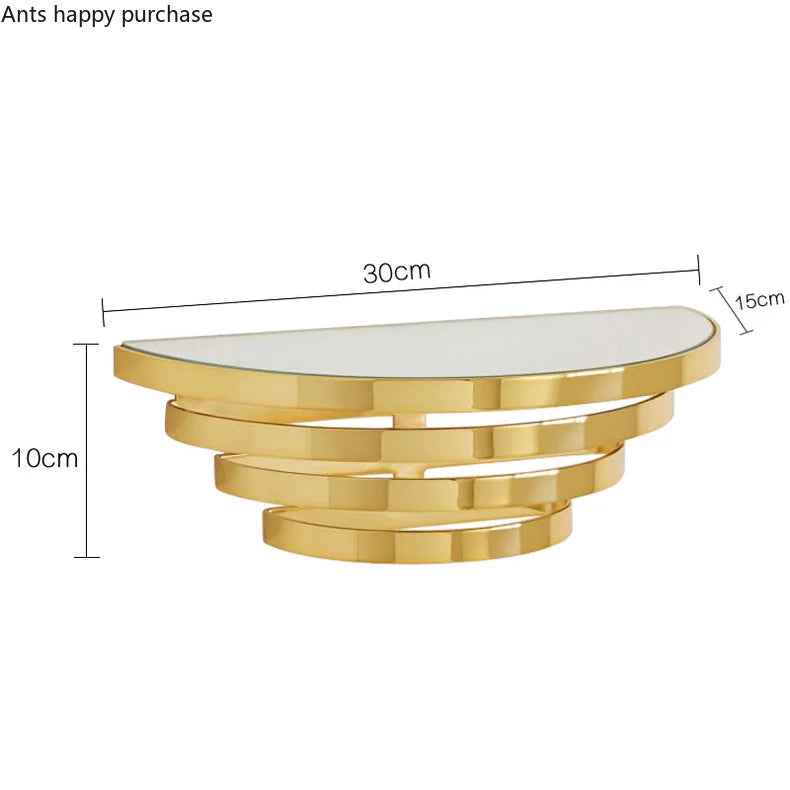 Axya Gold Glass Mirror Wall Shelf Nordic Style Creative Decoration