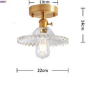 Axyaa Nordic Glass Copper LED Ceiling Light Vintage Ceiling Lamp
