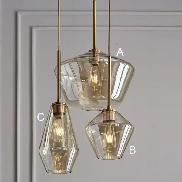 Axyaa Nordic Modern Glass Pendant Light for Kitchen, Living Room, Bedroom, Loft LED E26 E27