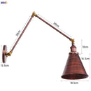 Axyaa Swing Arm Wall Sconce Vintage Industrial LED Mirror Light