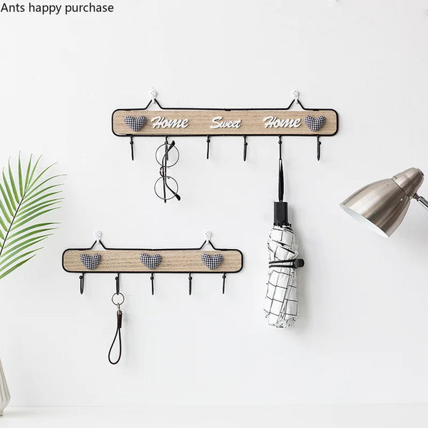 Nordic Style Wooden Wall Hanging Rack for Home Decor by Axya