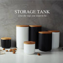 Axya Ceramic Storage Jar with Bamboo Lid - Spices Tea Coffee Container