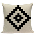 Axyaa Geometric Linen Cushion Cover 45x45cm - High Quality Decor Pillow