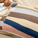 Axyaa Pink Blue Abstract Geometric Cotton Cushion Cover 45x45cm