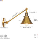 Axyaa Industrial Vintage LED Wall Light - Gold Bedroom Loft Stair Lamp