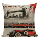 Axyaa London Bridge Paris Eiffel Tower Decorative Printed Throw Pillows