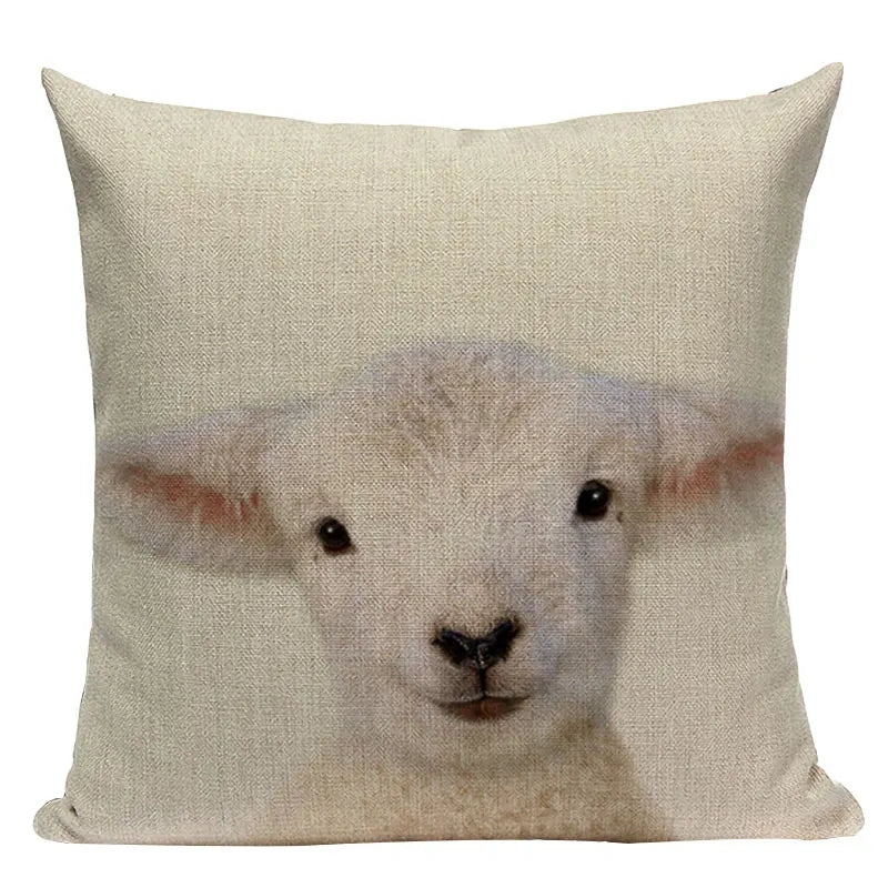 Axyaa Deer Print Cushion Cover 45x45cm Sofa Car Decor Pillow