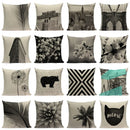 Geometric Meditation Decorative Throw Pillow Cover Axyaa Black White Linen Square Case