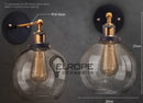 Industrial Retro Wall Sconce by Axyaa with Glass Lampshade, Vintage Loft Fixtures