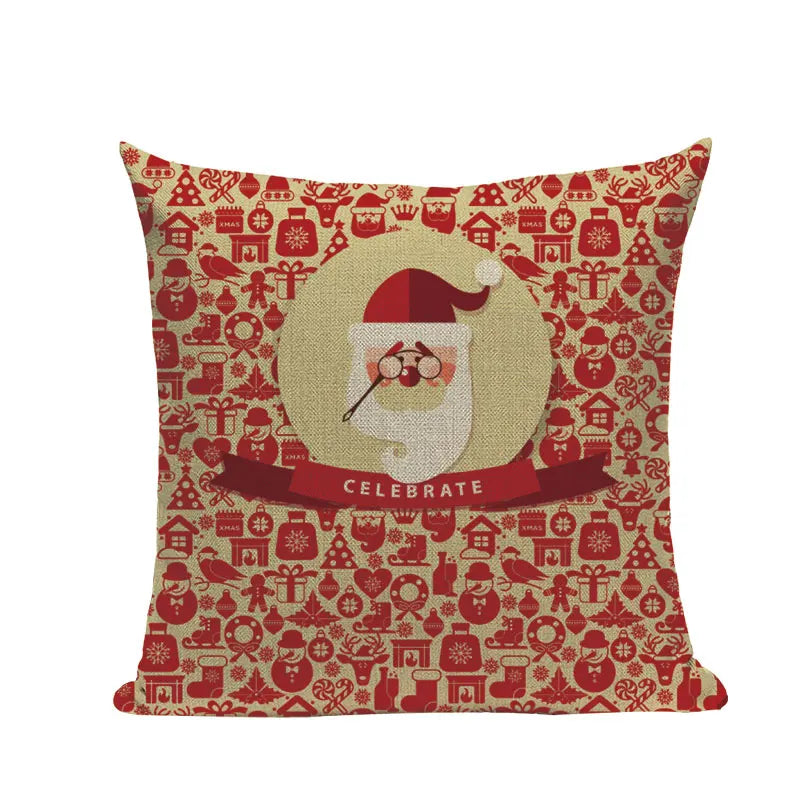 Axyaa Christmas Cushion Cover: Festive Square Pillow Case for Home Xmas Ambience
