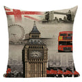 Axyaa London Bridge Paris Eiffel Tower Decorative Printed Throw Pillows