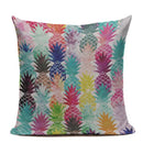Colorful Pineapple Ananas Decor Cushion Cover by Axyaa - Modern Tropical Print