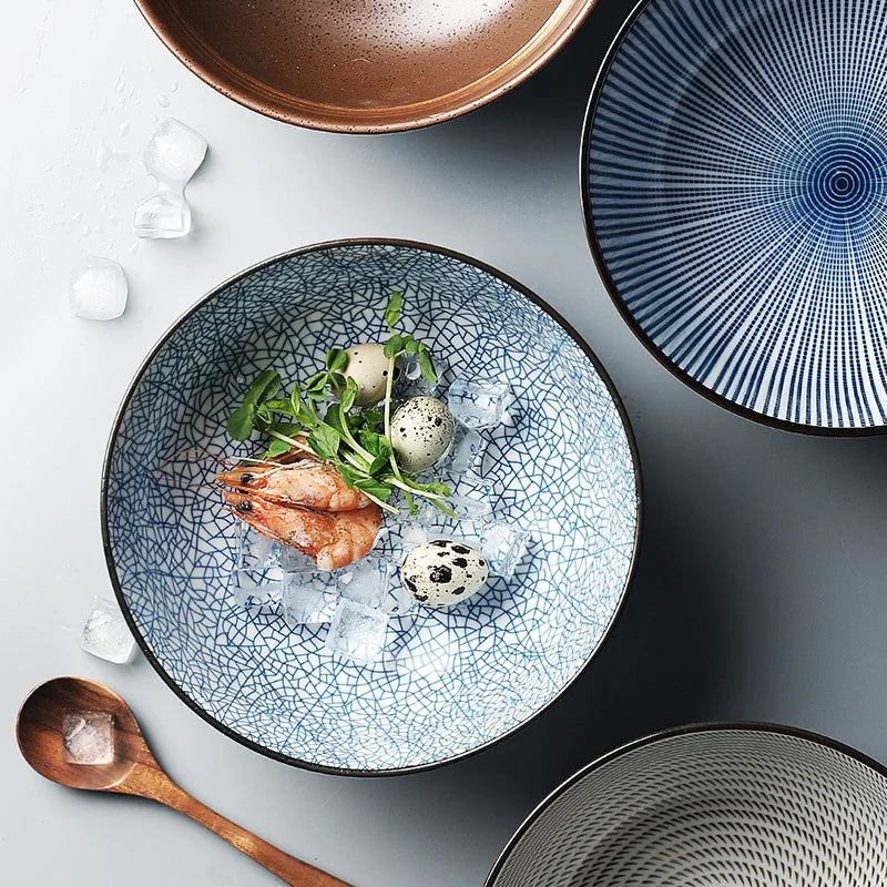 Axya Japanese Ceramic Bowls Set with Spoon and Teacup